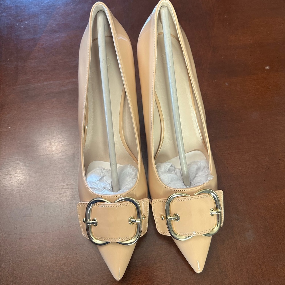 Chic Nude Buckle Women's Heels